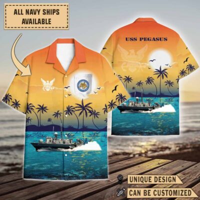 uss pegasus phm 1sunset hawaiian shirt dvrhf