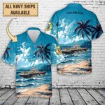 uss peleliu lha 5art print pocket hawaiian shirt 2w1u3