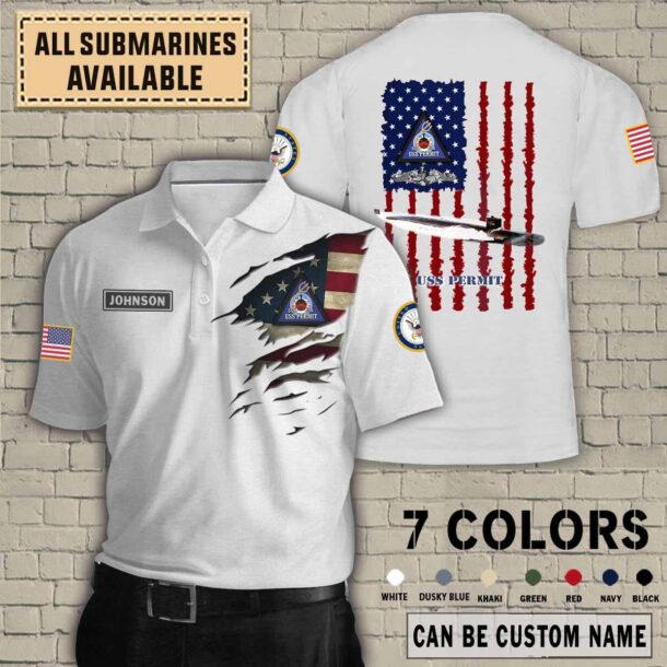uss permit ssn 594quarter zip hoodie aop polo tshirt k5w2e