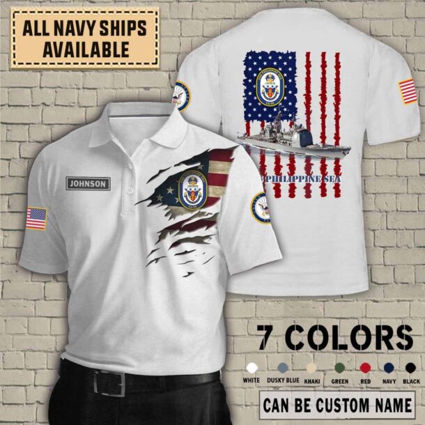 uss philippine sea cg 58quarter zip hoodie aop polo tshirt lkgw0