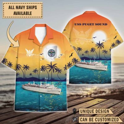 uss puget sound ad 38sunset hawaiian shirt br2tb