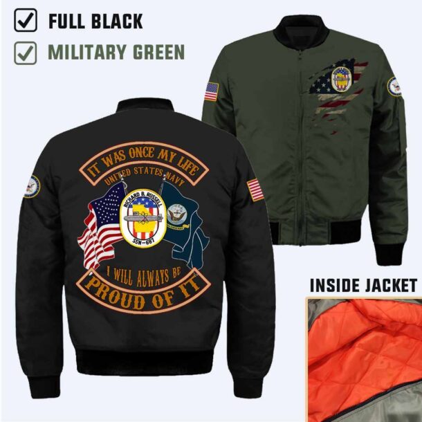 uss richard b russell ssn 687cotton printed shirts u4kni