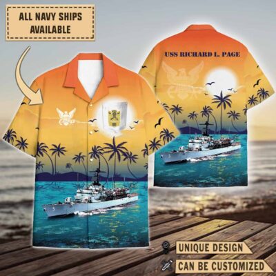 uss richard l page deg 5sunset hawaiian shirt 59tp3