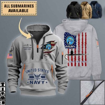 uss salt lake city ssn 716quarter zip hoodie aop polo tshirt 79f7d