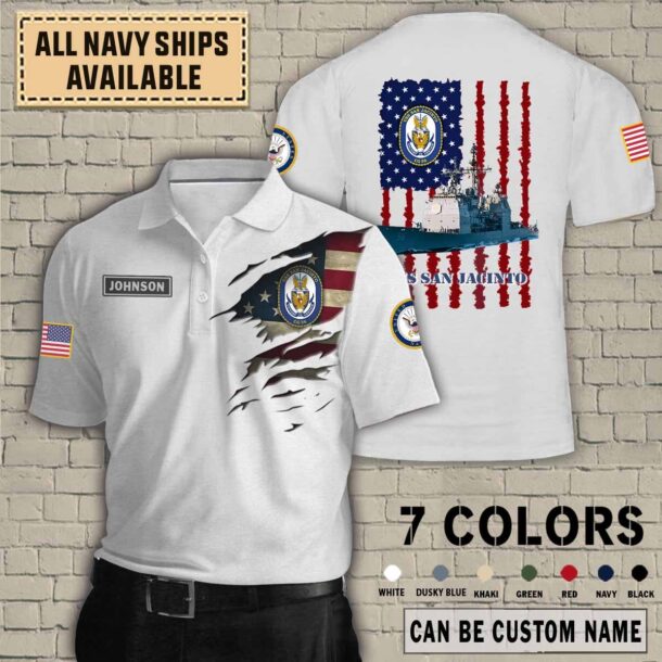 uss san jacinto cg 56quarter zip hoodie aop polo tshirt va7w6