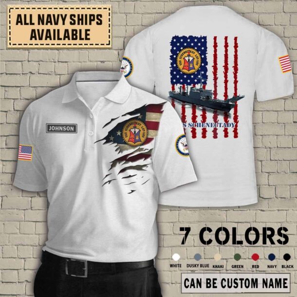 uss schenectady lst 1185quarter zip hoodie aop polo tshirt l2dm4