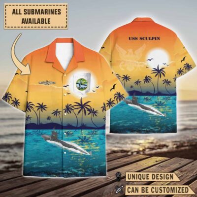 uss sculpin ssn 590sunset hawaiian shirt 23gdj