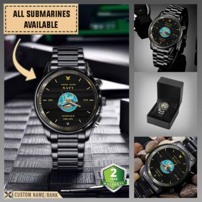 uss shark ssn 591military black wrist watch bcrpf
