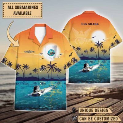 uss shark ssn 591sunset hawaiian shirt ptwt9