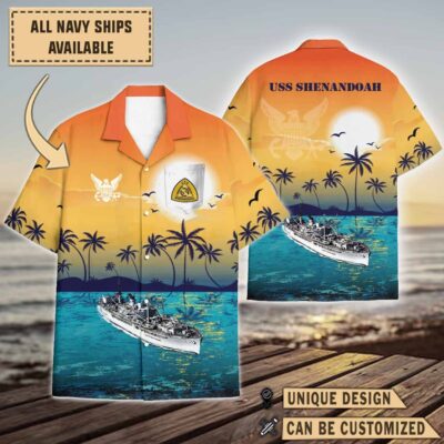 uss shenandoah ad 26sunset hawaiian shirt xutl5