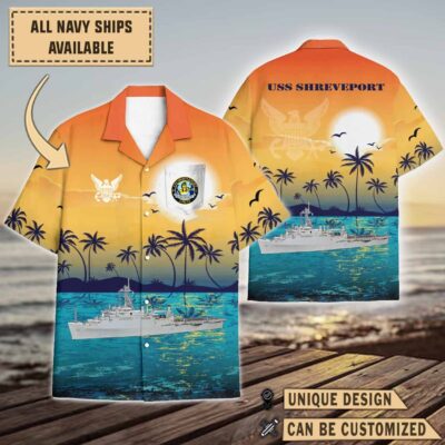 uss shreveport lpd 12sunset hawaiian shirt yx8z4