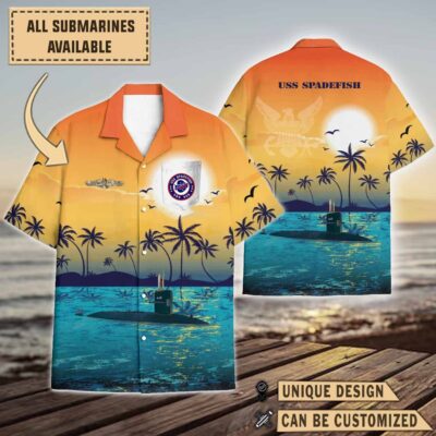 uss spadefish ssn 668sunset hawaiian shirt x6ij2