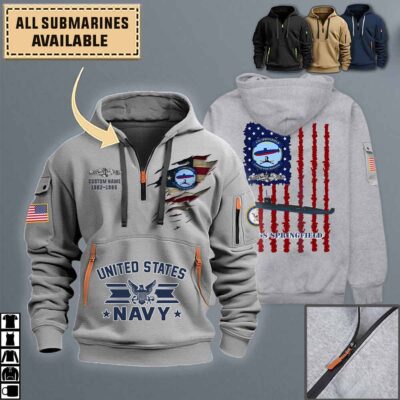 uss springfield ssn 761quarter zip hoodie aop polo tshirt tzy7z
