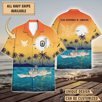 uss stephen w groves ffg 29sunset hawaiian shirt 8rywi