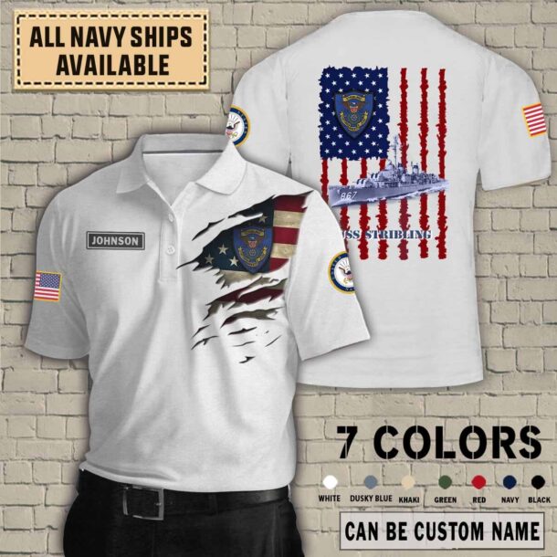 uss stribling dd 867quarter zip hoodie aop polo tshirt 45q66