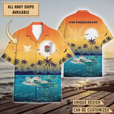uss vogelgesang dd 862sunset hawaiian shirt eexyu