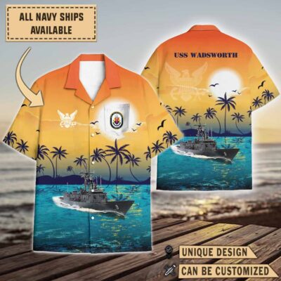 uss wadsworth ffg 9sunset hawaiian shirt 4so8g
