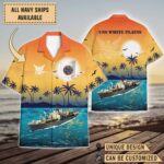 USS White Plains (AFS-4)_Sunset Hawaiian Shirt