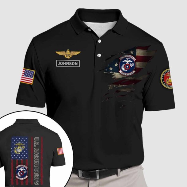 vmfa 122 the flying leathernecksquarter zip hoodie aop polo tshirt o42e4