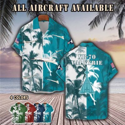 xb 70 valkyrie xb70aircraft palm tree pocket hawaiian shirt usu73