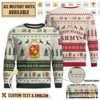 1 319th afar 82nd airbornepremium ugly sweater pwqsi
