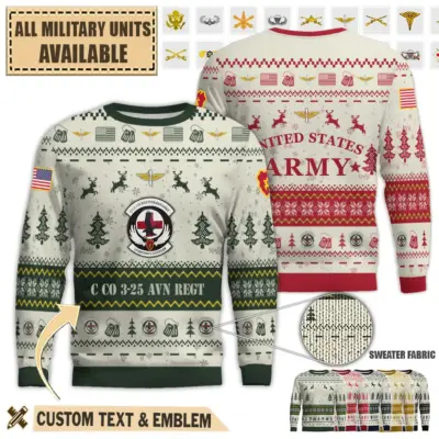 c company 3 25 avn regt lightning dustoffpremium ugly sweater 2xows