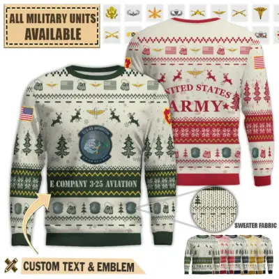 e company 3 25 avn regt barracudaspremium ugly sweater olwc6