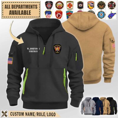 bellevue volunteer fire department txpremium quarter zip hoodie 3su63