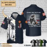 Brookhaven Town Fire Department NY_Palm Tree Hawaiian Shirt
