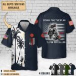 Long Branch N.J. Fire Department NJ_Palm Tree Hawaiian Shirt
