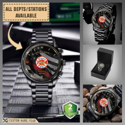 virgil fire department nyblack wrist watch qqar4