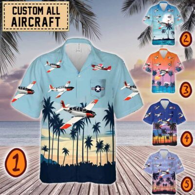 beechcraft t 34 mentor t34pocket hawaiian shirt wc9bm