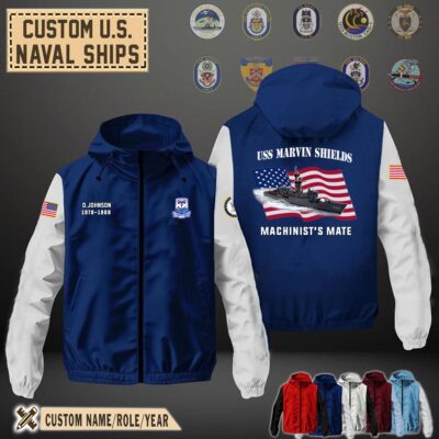 uss marvin shields ff 1066flag windbreaker jackets1 ghm6a