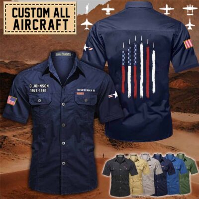 lgm 30f minuteman ii missile lgm30faircraft cotton cargo shirts1 jk54s