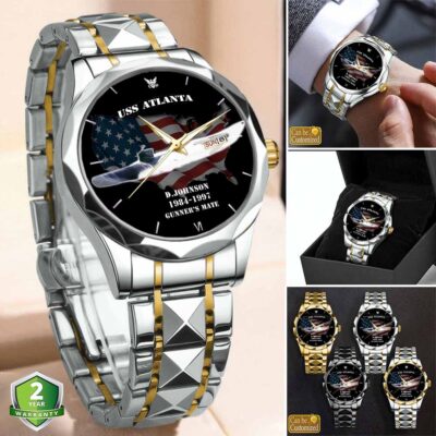 uss atlanta ssn 712stainless steel watch 4zn4h