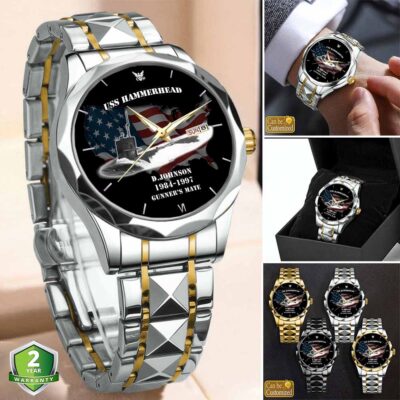 uss hammerhead ssn 663stainless steel watch q73kd