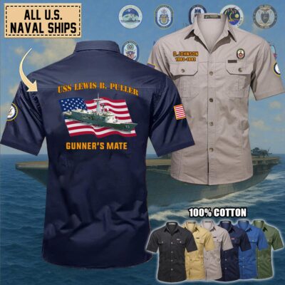 uss lewis b puller ffg 23cotton cargo shirts1 rrqjy