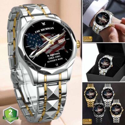 uss michigan ssgn 727stainless steel watch 0bo6e