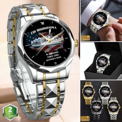 uss mississinewa ao 144stainless steel watch j2sh3