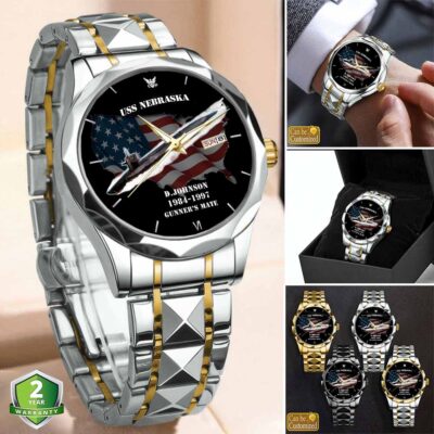 uss nebraska ssbn 739stainless steel watch j9xbp