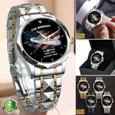 uss robison ddg 12stainless steel watch 385t4