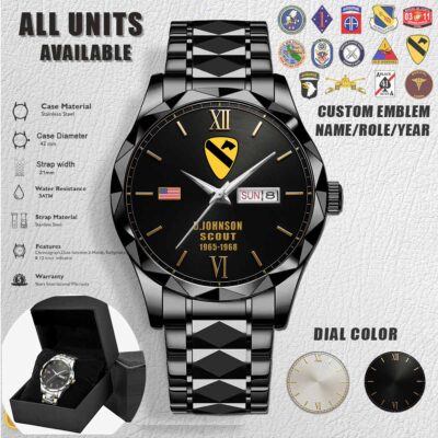 Custom US Military Units Stainless Steel Watch1