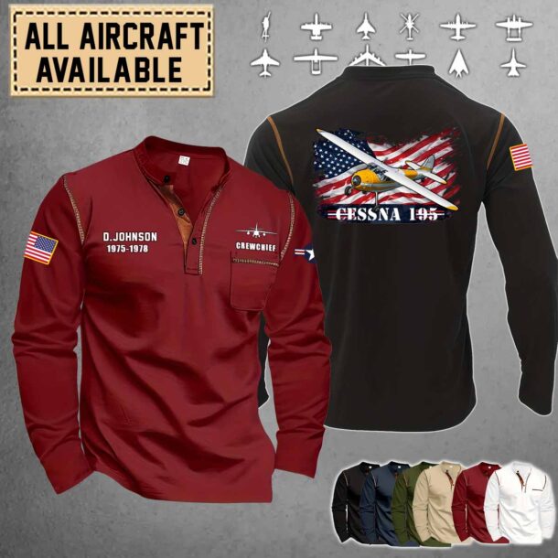 cessna 195long sleeve stand shirt2 dr7h2