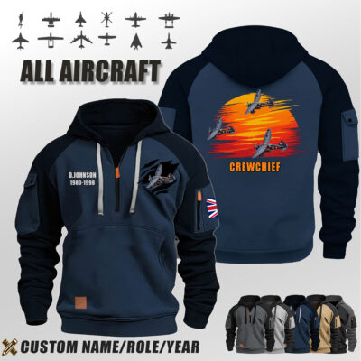 Custom Aircraft Sunset Halfzip Hoodie 4
