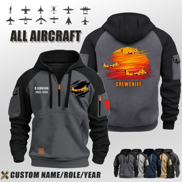 Custom Aircraft Sunset Halfzip Hoodie1 Jpg