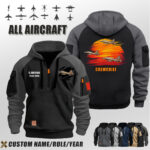Custom Aircraft Sunset Halfzip Hoodie2 Jpg