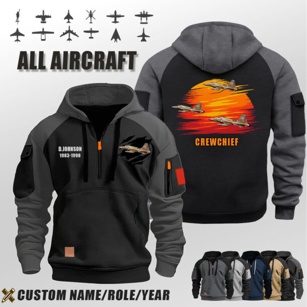 Custom Aircraft Sunset Halfzip Hoodie2 Jpg