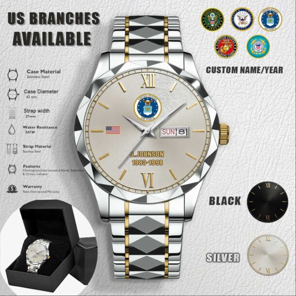 Custom US Branches Stainless Steel Watch 2