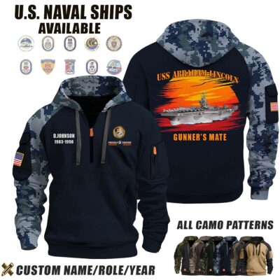 Custom US Naval Ships Sunset Camo Hoodie 1