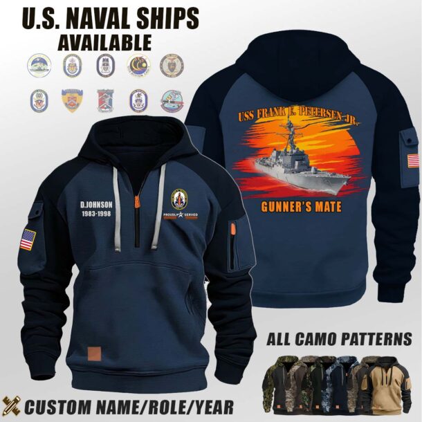 Custom US Naval Ships Sunset Camo Hoodie 2